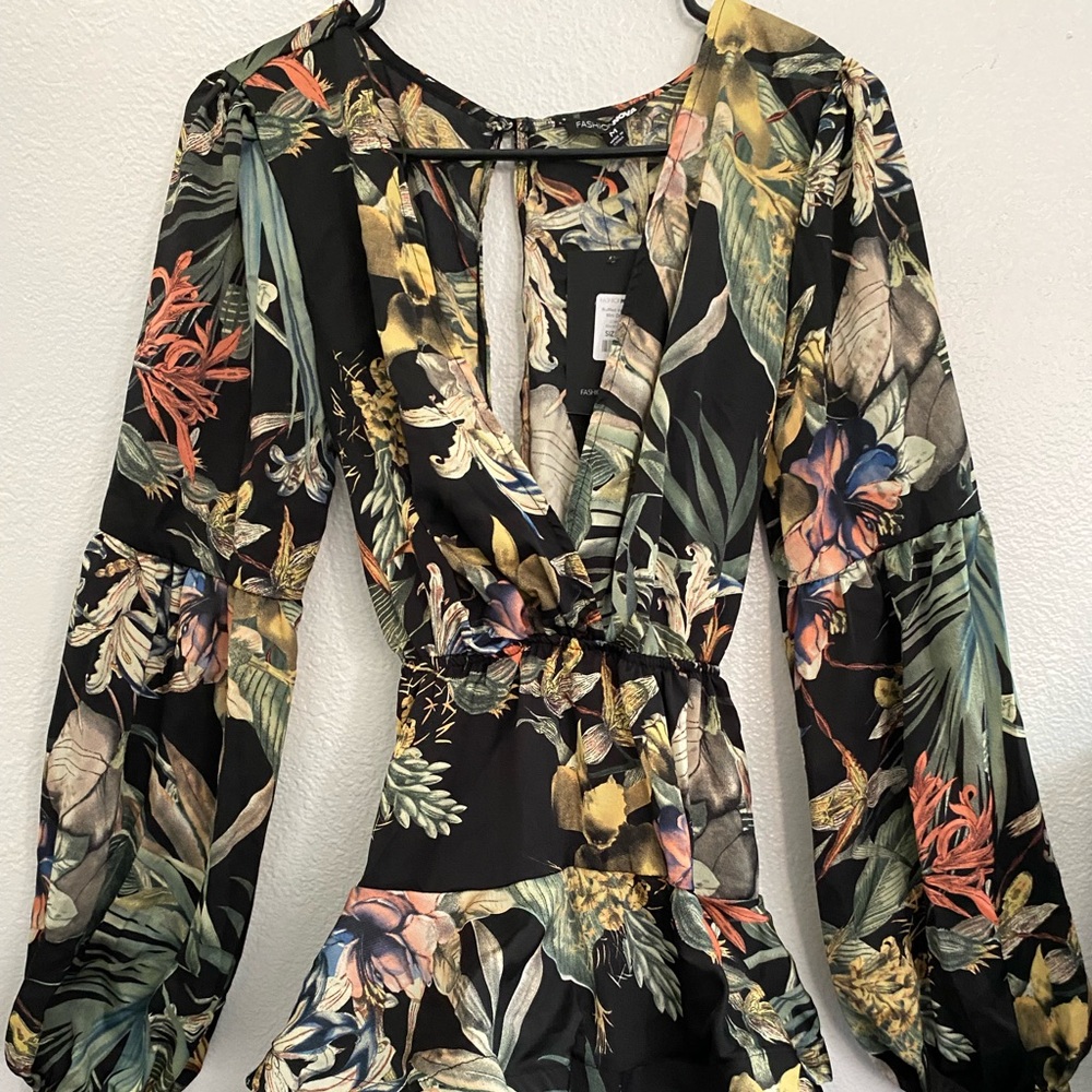 Black Floral Mini Dress